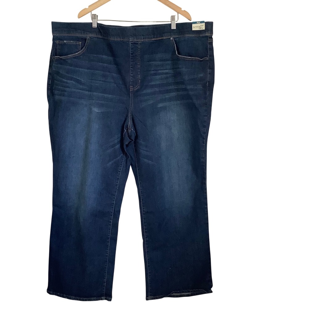 Terra & Sky Womens 4X 28W-30W Dark Wash Pull On Jeggings Jeans TS33100076691MD